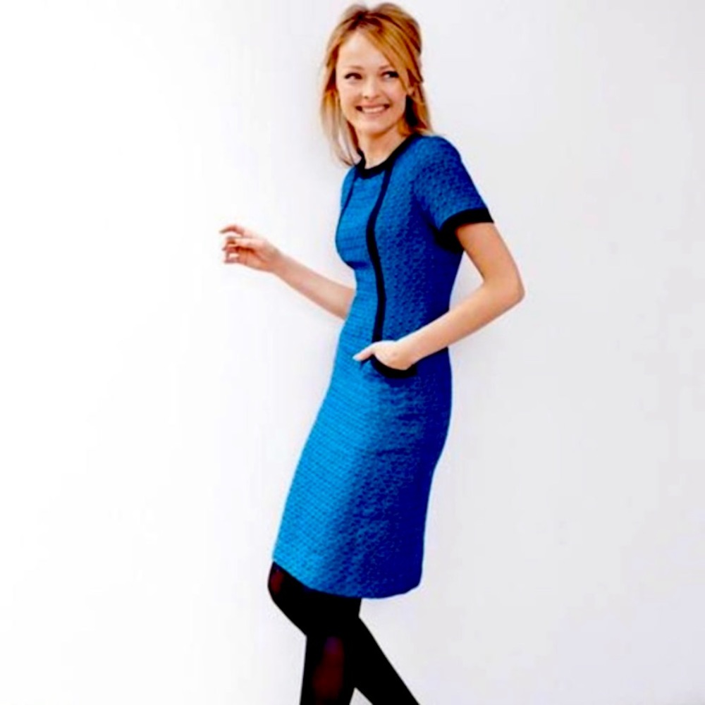 Elegant Blue Textured Dress